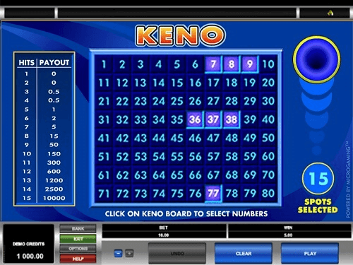 play keno online 